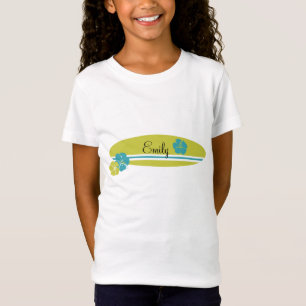 サーフボードのハイビスカス Tシャツ