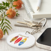 サーフボードのハワイの島 キーホルダー (正面右)