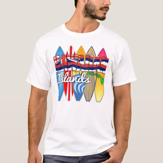 サーフボードのハワイの旗 Tシャツ (正面)
