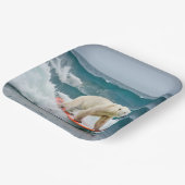 サーフボードのホッキョクグマ ペーパープレート (傾斜あり)