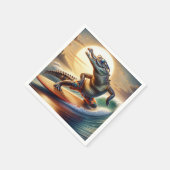 サーフボードのワニ スタンダードカクテルナプキン (角)
