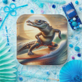 サーフボードのワニ ペーパープレート (パーティー)