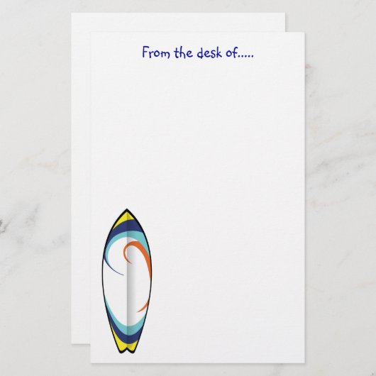 サーフボードの文房具 便箋 (正面/裏面)