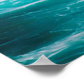 サーフボードの海波のある人 ポスター (角)