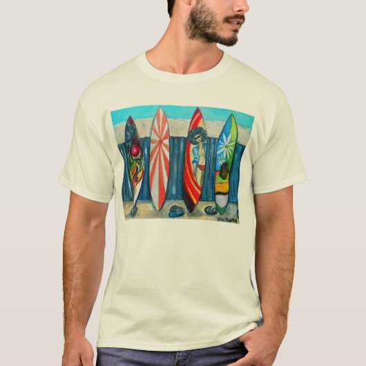 サーフボードの絵を描くこと Tシャツ (正面)