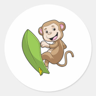 サーフボードを使ったサーファーとしてのサル ラウンドシール