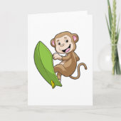 サーフボードを持つサーファーとしてのサル カード (正面)