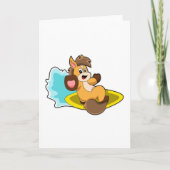 サーフボードを持つサーファー馬 カード (正面)