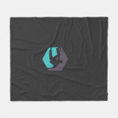 サーフボードを持つ男のシルエット フリースブランケット (正面(横))