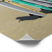 サーフボードアスベリーパークNJビーチ ポスター (角)