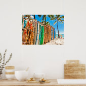 サーフボードアットワイキキビーチ,ハワイ ポスター (キッチン)