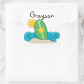 サーフボードウェーブスファースト誕生日パーティーの好意 スクエアシール (バッグ)