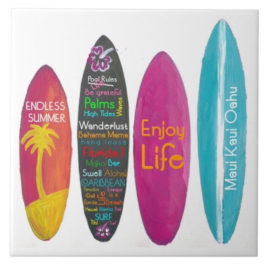 サーフボードウォールアロハ タイル (正面)