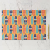 サーフボードオレンジとブルーの誕生日パーティーランチョンマット ペーパーパッド (インサイチュ)