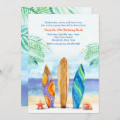 サーフボードオンザビーチ招待状 招待状 (正面/裏面)