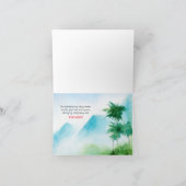 サーフボードオンビーチウォーターカラーサマールアウ（ハワイ式宴会） サンキューカード (内部)