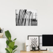 サーフボードオンビーチラックコースタルアート ポスター (ホームオフィス)