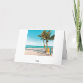 サーフボードオンビーチ装飾用クッション カード (裏面)