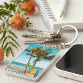 サーフボードオンビーチ装飾用クッション キーホルダー (正面右)