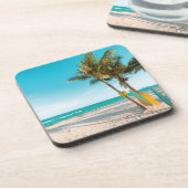 サーフボードオンビーチ装飾用クッション コースター (左側)