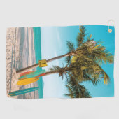 サーフボードオンビーチ装飾用クッション ゴルフタオル (横)