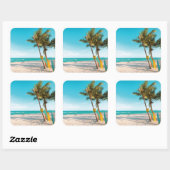 サーフボードオンビーチ装飾用クッション スクエアシール (シート)