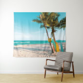 サーフボードオンビーチ装飾用クッション タペストリー (インサイチュ(横))