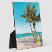 サーフボードオンビーチ装飾用クッション フォトプラーク (側面)