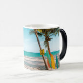 サーフボードオンビーチ装飾用クッション モーフィングマグカップ (正面右)