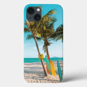 サーフボードオンビーチ装飾用クッション iPhone 13ケース