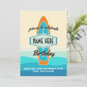 サーフボードオンビーチ誕生日 招待状 (スタンド正面)