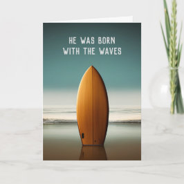 サーフボードオン海ビーチ用悔やみや弔慰 カード