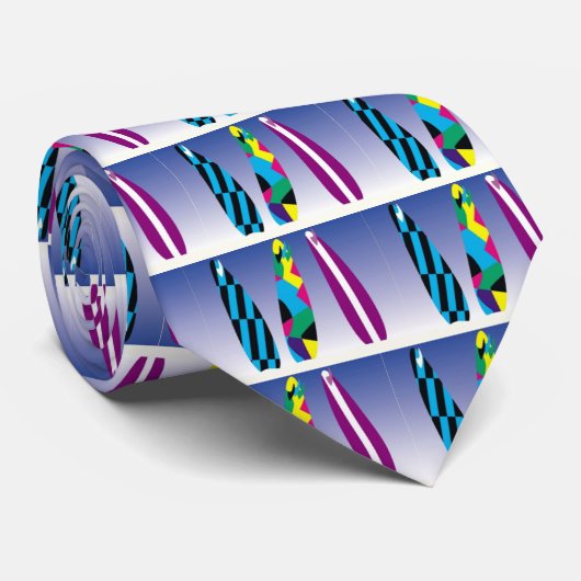 サーフボードカラフルサーフィンおもしろいサマースポーツ ネクタイ (ロール)