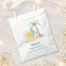 サーフボードサンシャインビーチパームツリーベビーシャワー フェイバーバッグ