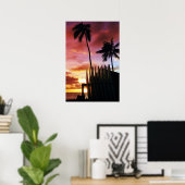 サーフボードサンセットポスター ポスター (ホームオフィス)