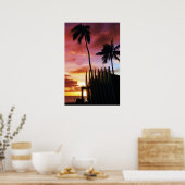 サーフボードサンセットポスター ポスター (キッチン)