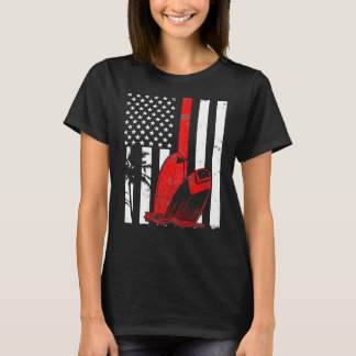 サーフボードサーフシンレッドラインアメリカンフラッグサーフィン Tシャツ