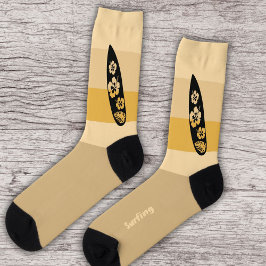 サーフボードシルエットオン海ビーチ砂 ソックス