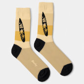 サーフボードシルエットオン海ビーチ砂 ソックス (右)