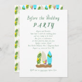 サーフボードデザインの前の結婚式招待状 招待状 (正面/裏面)