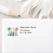 サーフボードトロピカルビーチレトロ返送先住所 ラベル (インサイチュ)