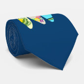 サーフボードネイビーブルー ネクタイ (ロール)