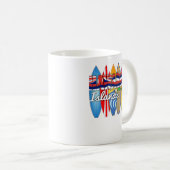 サーフボードハワイ国旗 コーヒーマグカップ (正面右)