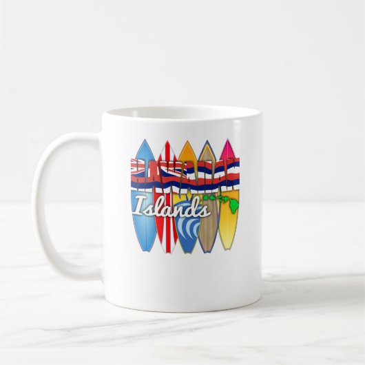 サーフボードハワイ国旗 コーヒーマグカップ (左)