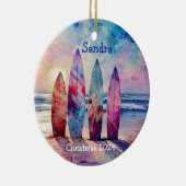 サーフボードパーソナライズされたクリスマスオーナメント セラミックオーナメント (右)