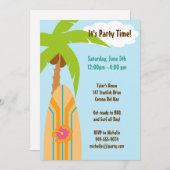 サーフボードパーティの招待状 招待状 (正面/裏面)