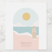 サーフボードビーチサンキュー ワインラベル (シングルラベル)