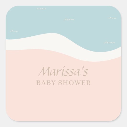 サーフボードビーチスクエアステッカー スクエアシール (正面)