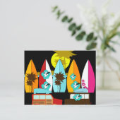 サーフボードビーチバムサーフィンサーファーヒッピーVans ポストカード (スタンド正面)