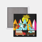 サーフボードビーチバムサーフィンサーファーヒッピーVans マグネット (正面/裏面)